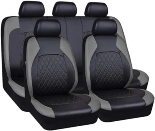RWTECH Car Seat Covers Universal Set for Dacia Dokker/Duster Van/Logan/Logan MCV Fiskal Stepway/Nova/Supernova/Sandero/Sandero Stepway Car Accessories, Black Grey