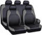 RWTECH Car Seat Covers Universal Set for Dacia Dokker/Duster Van/Logan/Logan MCV Fiskal Stepway/Nova/Supernova/Sandero/Sandero Stepway Car Accessories, Black Grey
