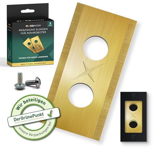 FixedNow Titan messer klingen Set [9st] Kompatibel mit Worx Landroid Gardenme LANDXCAPE Modelle, Ultrascharfe, Ersatzklingen Rasenmäher Messerset, Ersatzteile für Automower, Messerklinge mit Spender