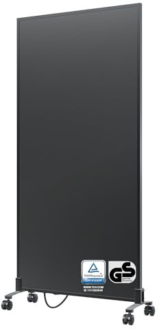 BR Bringer Infrarotheizung Standgerät - 1000 Watt - Energiesparend - Mobile Elektroheizung mit Standfüßen auf Rollen - 5 Jahre Garantie, TÜV - Deutsche Qualitätsmarke (schwarz)
