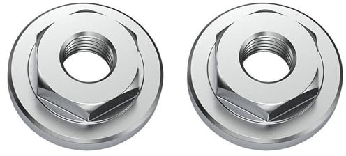 2PCS Flange Nuts, 17mm Thread Hex Flanged Locknut, Angle Grinder Flange Nut, Locknut Locking Stop Fastener Nut Replacement For 100 Type Angle Grinder Diamond Disc Grinding