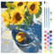 QENSPE Pintura por Números para Adultos, Kit de Pintar por Números DIY con 3 Pinceles y Pinturas Acrílicas, Sin Marco 40x50 cm, Regalo para Decoración de Pared del Hogar - Flor Girasol