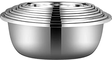 BGFYUSF Ciotole Set da 8 Pezzi, pentole e Ciotole, vassoi da Portata per Barbecue in Acciaio Inossidabile 304, Cottura al Forno, Diametro 36-80 cm