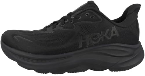 Hoka Herren Clifton 10 Laufschuhe, Schwarz/Schwarz, 14 Wide