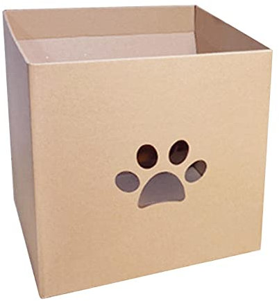 Casa de cartón para gatos, caja rascadora para gatos de interior, resistente al desgaste, casa de cartón para gatos con iluminación diurna con almohadillas para arañazos, juguete de uso versátil para