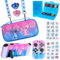 PERFECTSIGHT Étui de transport pour console Nintendo Switch avec accessoires 10 en 1, Ensemble bleu + violet, S & A
