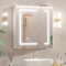 Mepplzian Led Bathroom Cabinet,Illuminated Bathroom Cabinet with Mirror,Battery Operated Bathroom Mirror Cabinets with Lights,Mirrored Bathroom Cabinets Wall Mounted,Bathroom Mirror with Storage,60*65