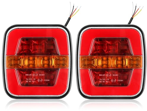 SPARKMOTO 2 x LED Rückleuchten Anhänger 12V 24V Universal, Tauchboot PKW Anhänger Beleuchtung LED Rückleuchte