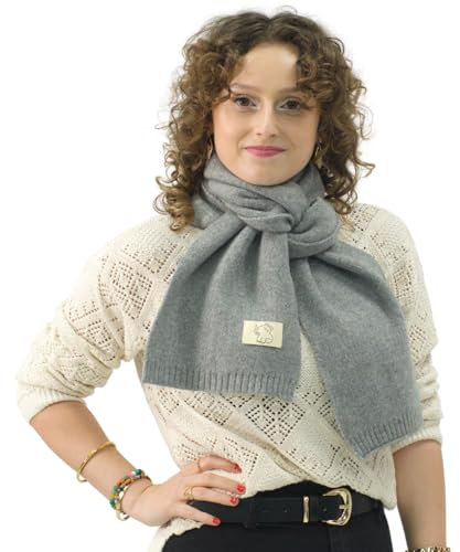 Xifrika Sciarpa da Donna in Maglia Morbida Senza Frange - Colore Grigio. Scialle Invernale Elegante, Caldo e Confortevole. Dimensioni 160x20 cm.