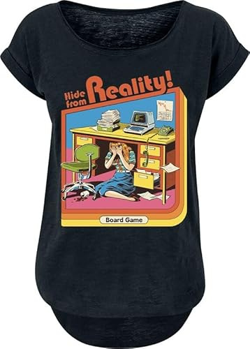 Steven Rhodes Hide from Reality Frauen T-Shirt schwarz XL 100% Baumwolle Funartikel, Sprüche