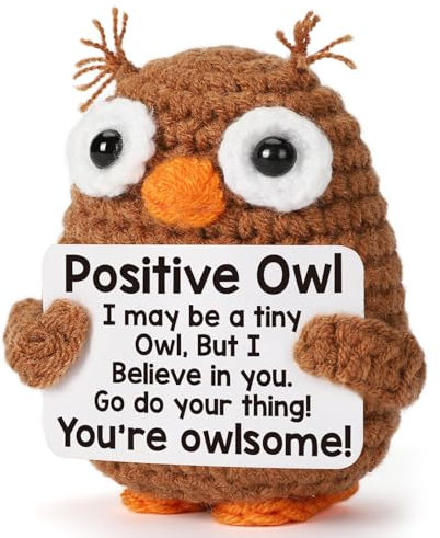 Calkkrer Eulen Handgefertigte Strick Owl-Puppen, Geschenke für Positive Energie, Emotionale Unterstützung, Gehäkelte Kuscheltiere, Glücksbringer für Entspannung