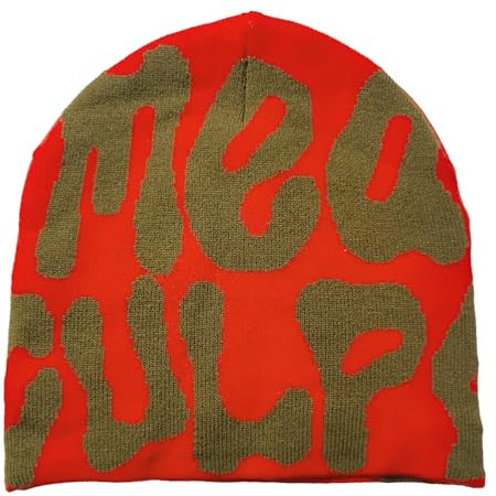 Beanie Mütze Herren Damen Winter Warme Mützen Stricken Cap Wintermütze Klassische Mode Longbeanie perfekt für Frühling Herbst Orange