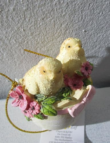 Generisch Küken gelb im Ei sitzend Osterküken Deko Ostern Fensterdeko Hänger-Frühlingsdeko Osterdeko