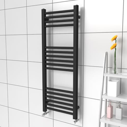 Lux Heat Black Ladder Towel Radiator 1000mm (H) x 400mm (W)