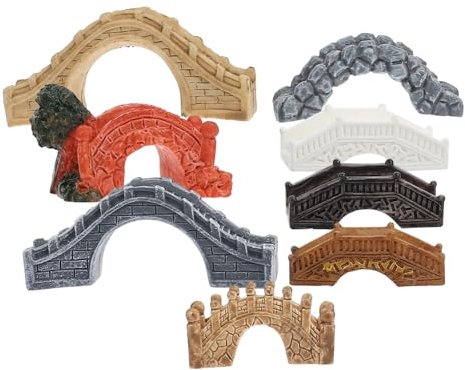 ROMISBABA 8pcs Mini Arch Bridge Mini House Bridge Mini Garden Bogen Bridge Miniaturbrücken Modell Mini Terrarium Kits DIY Bonsai Plant Pot Moss Mikro Landschaftsgestaltung Garten Ornamente