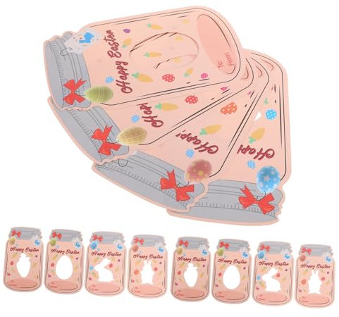 HOMSFOU 24 Sätze Fröhliche Ostern Im Einmachglas Osteraktivitäten Für Junge Mädchen Einmachglas-bastelprojekt Partygeschenke Für Junge Mädchen Osterbastelkarte Osterpartygeschenke