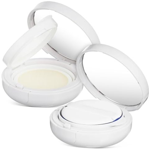 CALLARON 2stücke Leerer Cushion Foundation Behälter Runde Make-up-pudercontainer Aus Kunststoff Mit Spiegel Puderetuis Für Lose Puder Und Foundation