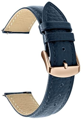 ULLCHRO Uhrenarmband für Herren Uhr aus Echtes Leder, 20mm Uhrenarmband Vintage, Lederarmband Herren Schwarz Retro, Uhrenarmbänder