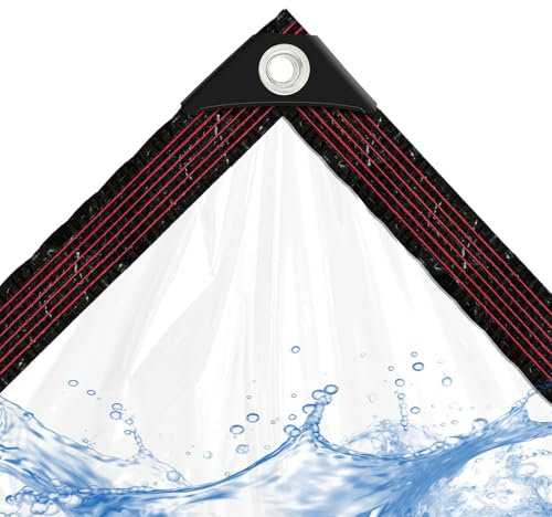Bâche - Transparente - avec œillets, 3x5m Bâche de Couverture étanche pour Balcon Protection Contre la Pluie/mobilier de Jardin, Bâche Transparente pour bac à Piscine/bâche de terrasse