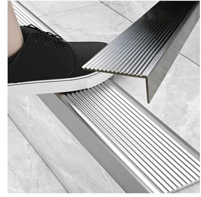 Anti-Slip Aluminum Stair Edge Protector for Tiles & Concrete 1.5CM x 120CM Outdoor Step Trim Non-Slip Safety Profile for Stairs & Doorsteps