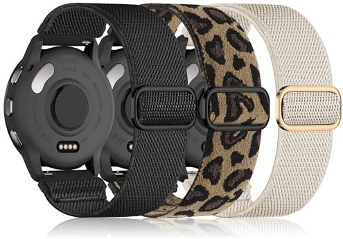 Wizvv 3 Stück Armband kompatibel mit Garmin Venu 2S/Venu 3S/Vivoactive 4S/Vivomove 3S/Forerunner 255S/265S, 18mm Elastisch band für Garmin Venu 4 41mm Damen und Herren