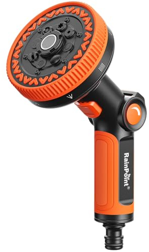 RAINPOINT Gartenbrause, Hochdruck Gartenschlauch Spritze mit 8 Bewässerungsmuster, Daumensteuerung, Schlauchdüse für Pflanzen Bewässerung, Rasenflächen, Autowaschen, Haustierdusche