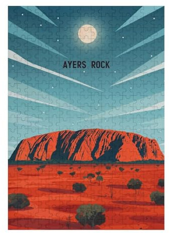 Puzzles Für Teenager 38x26cm/1000pcs Ayers Rock Moonrise Puzzles Für Erwachsene, Familienspiel, Musterzusammenbau, Spaß Für Zu Hause, 38x26cm/1000pcs