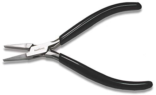 The Beadsmith Flat Nose Pliers – Extra Fine Tips – 4.5 inches (114mm) – PVC Grip Handle with Double Leaf Springs – Jewelry Making Tool for Creating Bracelets, Earrings and Necklaces
