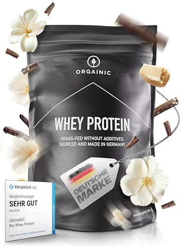 ORGAINIC Bio Banana Whey Protein Pulver - Bio Zertifiziert - Eiweißpulver aus Deutschland - Grasfütterung - 1000g