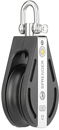 Sprenger S-Block Gleitlager Seilzug (Umlenkrolle) 12 mm - 1 Seilrolle, Wirbel Flaschenzug