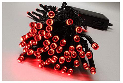 100 Red LED Outdoor Waterproof Battery 8 Multi-Function with Timer String Lights Xmas Garden Christmas Party Fairy
