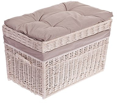 e-wicker24 Alles aus Weide Weidenkorb zur Aufbewahrung von Gegenständen und als Wäschekorb oder Spielzeugkorb Wäscheschrank Truhe für Wäsche Wäschepuff aus Weide geflochten Schrankkoffer