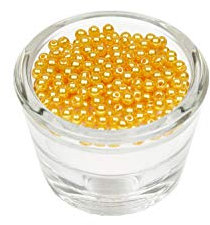 Creativery 200 Perlen 4mm Gold 687 // Kuststoff Bastelperlen Drahtsterne Wachsperlen Perlenkette