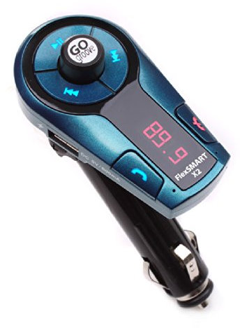 GOgroove FlexSMART X2 Bluetooth-FM-Sender-Kfz-Einbausatz mit Freisprechfunktion, USB-Aufladung, Musiksteuerung, Gleichstromversorgung, Aux-Eingang/-Ausgang, MP3-Audiowiedergabe - Kompatibel mit Handys