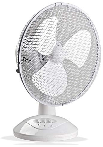 DEMA Tischventilator Ø27 cm – Ventilator, Schreibtischventilator, Standventilator – oszillierend, leise, 2 Stufen – Büro, Wohnzimmer, Schlafzimmer