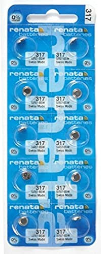 Renata 317 Lot de 10 piles oxyde d'argent 317-10