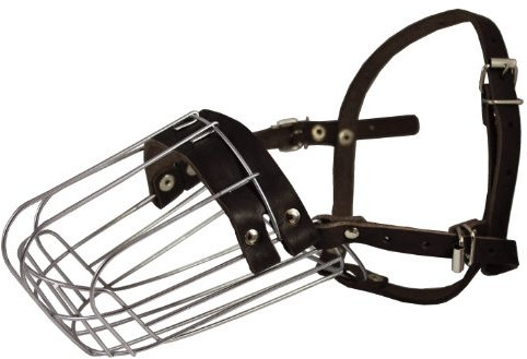 Drahtkorb aus Metall Maulkorb für Hunde Rottweiler, deutsche Stecker. Umfang 30,5 cm Länge 11,4 cm