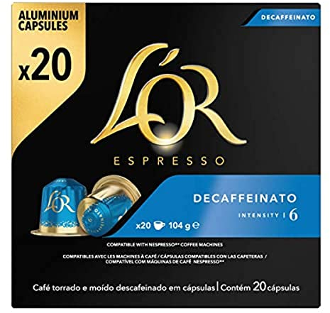L'Or L Or Espresso café decaffeinato intensité 6 - La boîte de 20, 104g