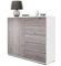 Vladon Sideboard Ben V2, Made in Germany, Kommode mit 1 Tür und 5 Schubladen, Weiß matt/Eiche Nordic (79 x 74 x 36 cm)