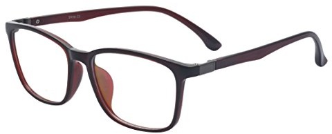 ALWAYSUV Fashion Classic Vollformat Klare Linse Rechteckig TR90 RahmenbrilleNerd Brille Für Damen/Herren Braun
