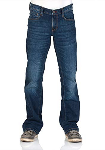 MUSTANG Oregon Jean pour Homme Coupe Bootcut Denim Stretch Coton Bleu Noir W30 W31 W32 W33 W34 W36 W38 W40 - Bleu - W33