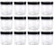 Pack of 12 Small Round 250ml Plastic Jars with Black Lids by Britten & James. Perfect for Food Storage, Camping, Hardware Storage, Crafts and Slime Making