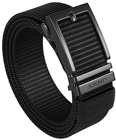 JUKMO Automatik Gürtel Herren, Nylon Taktischer Ratsche Gürtel (Schwarz, M-für Taille 38-41 (Länge 49))