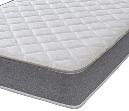 eXtreme comfort ltd Grey Essentials Small Single Mattress (75x190cm) | Foam-Free Bonnell Spring | Cooltouch Cover | 18cm Deep Value Mattress for Kids Beds | UK Made