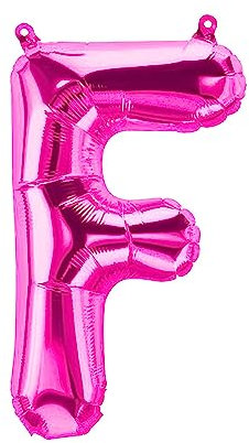 Folienballons Buchstaben Pink - 40/80/100 cm für Geburtstag Hochzeit Party Dekoration Happy Birthday JGA Geschenk Luftballon Abschluss Riesenballon ABI groß XXL klein mini Rosa Mädchen (40 cm - F)