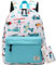mygreen Kleinkinderrucksäcke, Niedlicher Cartoon-Flugzeugdruck Leichte Kinder-Schultasche Wasserdichter Vorschulranzen für Jungen und Mädchen mit Brustgurt und Münzgeldbeutel wasserblau