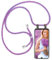 moex Handykette für Xiaomi Redmi 9 Hülle mit Band abnehmbar, Handyhülle mit Kette zum Umhängen, Handyband Kordel Umhängehülle, Necklace Handy Umhängeband, Lila Pink