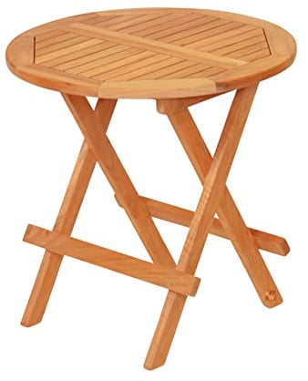 Kai Wiechmann Teak Beistelltisch rund 50 cm klappbar handlich wetterfest