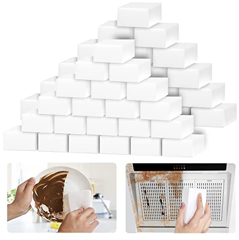 Confezione da 100 fogli di spugna magica riutilizzabili, in schiuma di melamina, spugne per la pulizia dei piatti della cucina, per la pulizia della casa, per bagno, battiscopa, scarpe, vasca da