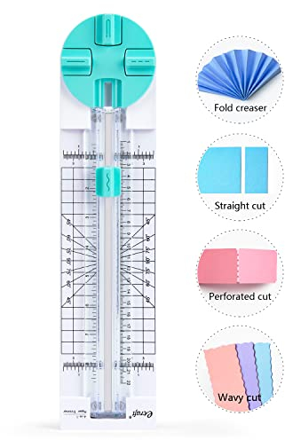 ecraft Paper Trimmer Craft Paper Cutter: 4 Style Multi-Function Scrapbooking Tool with Dial Blades of Straight,Wave,Dotted,Perforated,CreasingCutting Paper,Coupons,Photos,Postcards,Scrapbook,Card
